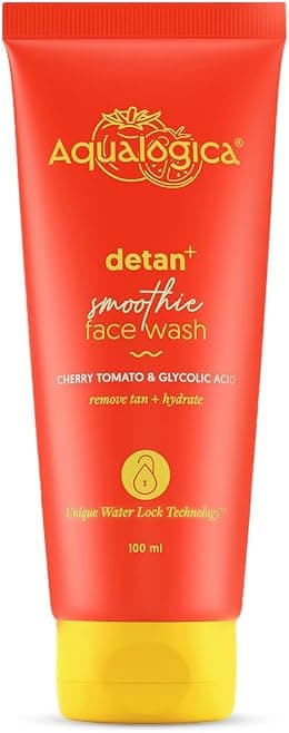 Aqualogica Detan+ Smoothie Face Wash with Glycolic Acid & Cherry Tomato for Men & Women for Tan removal, Hydrates & Gentle Exfoliates -Oily, Dry, Sensitive & Combination Skin -100ml - Best Deal Finder