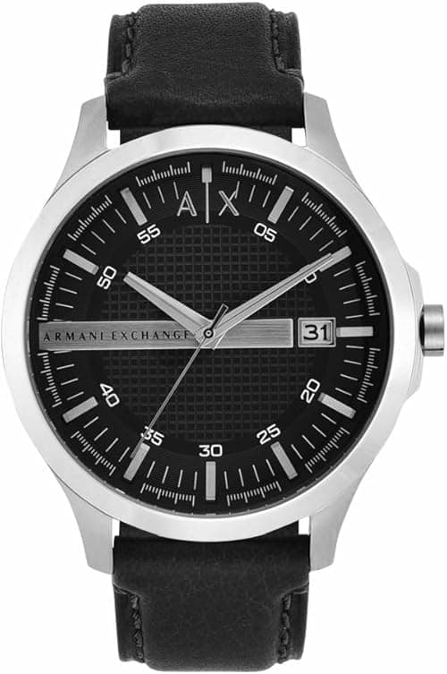 A|X Armani Exchange Men's Watch with Three-Hand Analog Display and Date Window, Watch for Men with Stainless Steel or Leather Band on Amazon.ae - Price Tracker