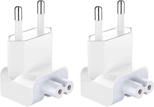 EU Duckhead Plug Adapter for Apple MacBook Charger, European Wall AC Power Converter Replacement for MacBook Pro Air iPad iPhone iPod, Europe Travel Charger Plug for Apple Power Brick, White (2 Pack) - Best Deal Finder