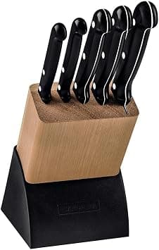 Tramontina Ultracorte 6 Pieces Knife and Block Set with Stainless Steel Blade and Black Polypropylene Handle on Amazon.ae - Price Tracker