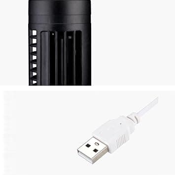 Fdit Mini USB Bladeless Tower Fan Vertical Cooling Fan Portable 2 Wind Speeds Natural Breeze for Bedroom Office Dorm with USB Power Safe Design (Black) on Amazon.ae - Price Tracker