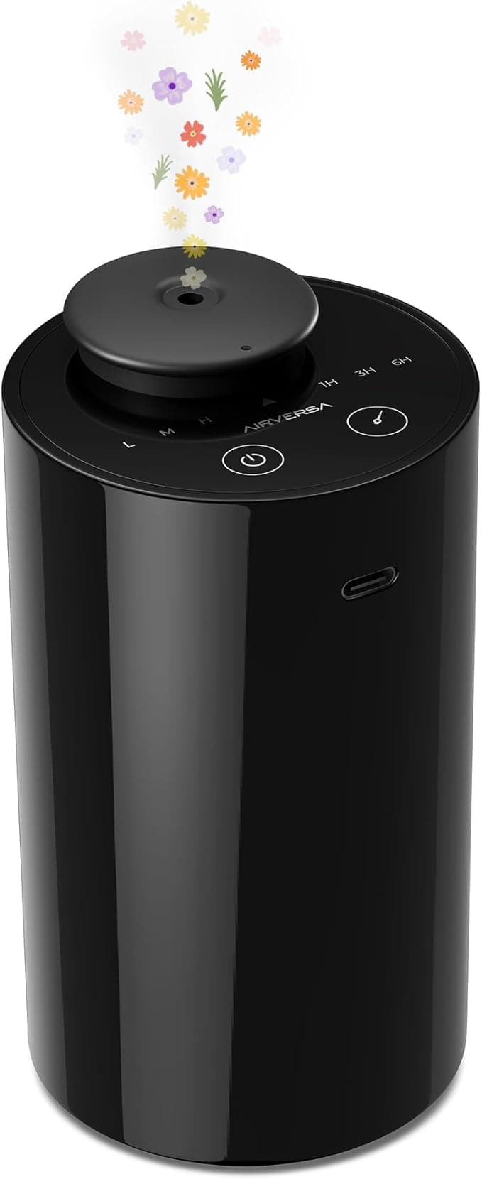 Airversa Waterless Diffuser for Essential Oil, Battery Operated Nebulizer, 0.7 Fl.Oz./ 20mL Capacity, Mini Scent Air Machine, 4 Timers &amp; 3 Mist Levels for Home, Room, Car, Office - AN6 Black on Amazon.ae - Price Tracker