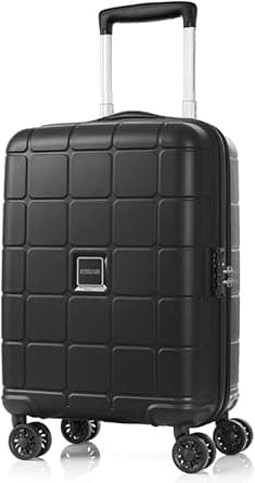 American Tourister Hundo Suitcase, Cabin Size 55 cm / 20 inch, 4 Spinner Wheels, Hard Top, Polypropylene, Black|DuoSaf Security Zipper|Spacious Interior|Lightweight|TSA Lock - 3 Years Global Warranty on Amazon.ae - Price Tracker