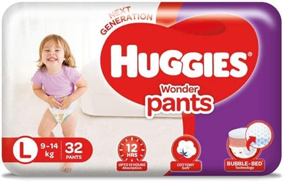 Huggies Wonder Pants Diapers, Large (Pack of 32) - Amazon.ae Price Tracker