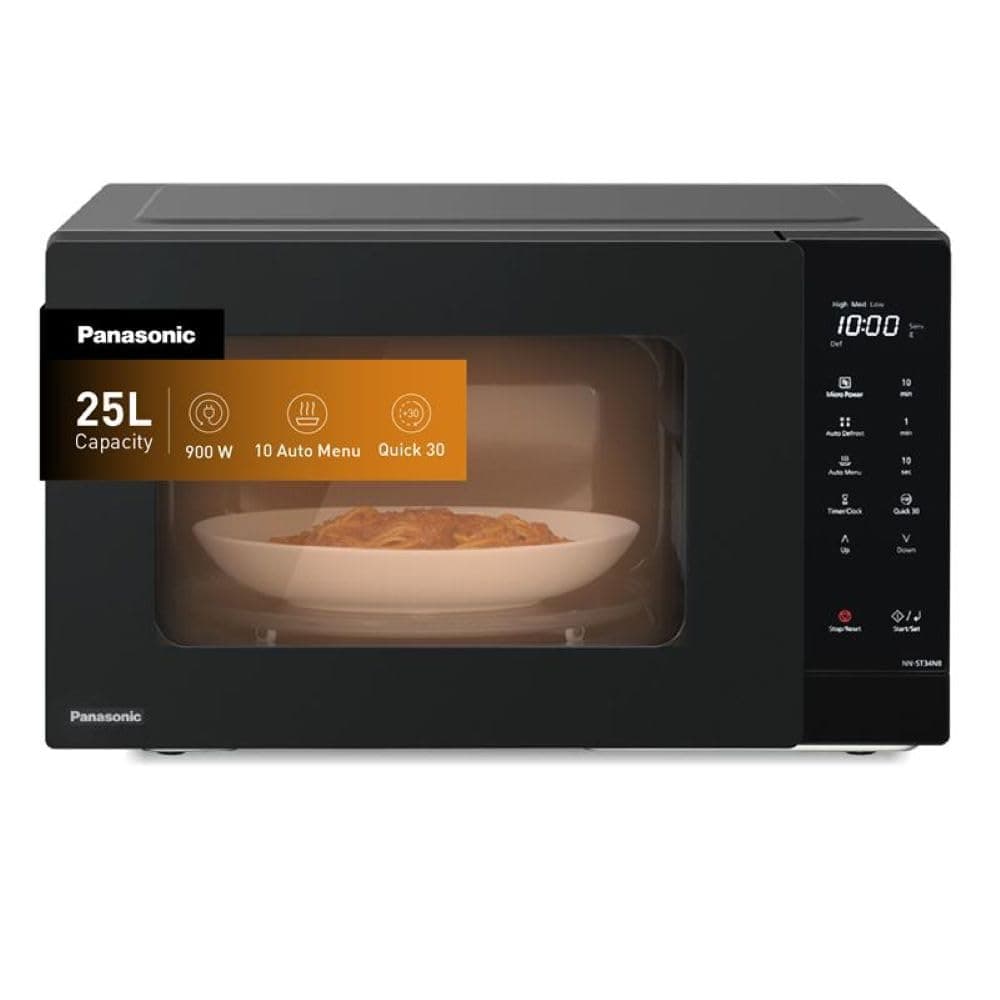 Panasonic 25L Compact Solo Microwave Oven NN-ST34NB,900W Push open, Auto-defrost, Child safety lock, Touch Operation, Quick 30 function, Black, 1 Yr Warranty on Amazon.ae - Price Tracker