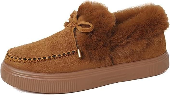 Ladmiple Winter Boots For Women Fashion Casual Slip-on Warm Loafers Shoes Faux Fur-Lined Comfortable Snow Ankle Booties على Amazon.ae - متتبع الأسعار