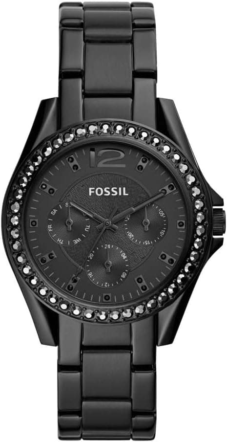 Fossil Women's Riley Multifunction, Black Stainless Steel Watch, ES4519 on Amazon.ae - Price Tracker