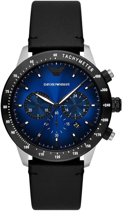 Emporio Armani Men's Chronograph Black Leather Watch (Model: AR11522) on Amazon.ae - Price Tracker