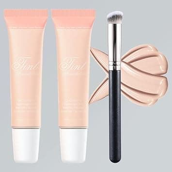 Liquid Foundation Cream, 2 Pcs Long-Lasting Hydrating Foundation, Full Coverage Matte Concealer Make Up, Oil Control & Waterproof Base Primer, with Brush, for Face Makeup (1 Fl.Oz) on Amazon.ae - Price Tracker
