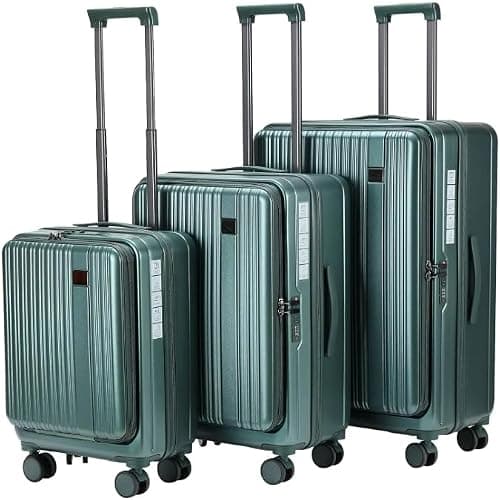 Luggage Set, 3-Piece ABS and PC, Grey, TSA-Compatible Lock, Waterproof, Lightweight, 20-24-28 Inches (Green) على Amazon.ae - متتبع الأسعار