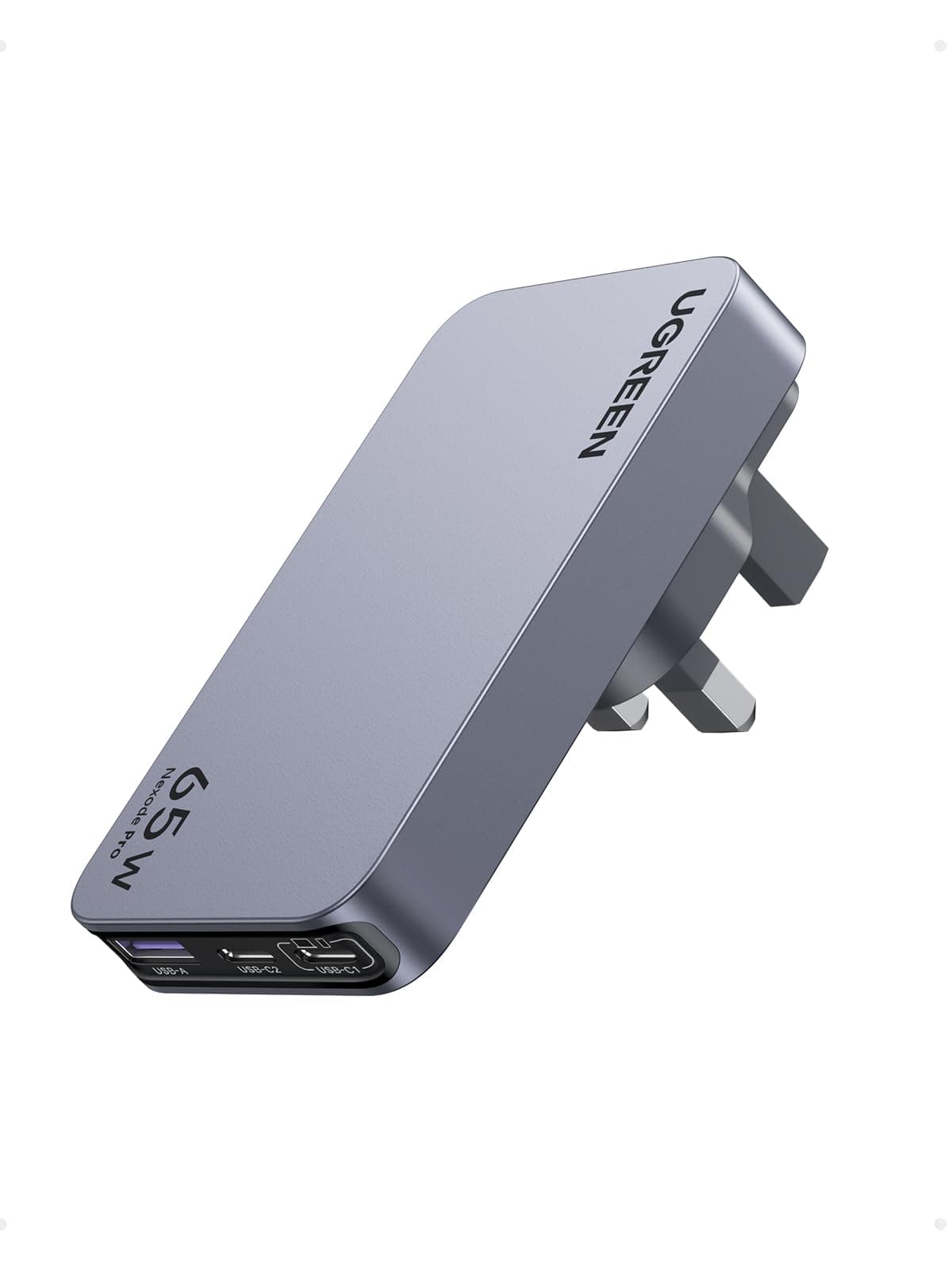 UGREEN Nexode Pro 65W USB-C Charger, Travel Adapter with UK/EU Plug GaN II 3-Port Ultra-Slim Type C Fast Wall Charge Laptop Charging Compatible for MacBook Air, Dell XPS, iPad, iPhone 17/16, Samsung on Amazon.ae - Price Tracker
