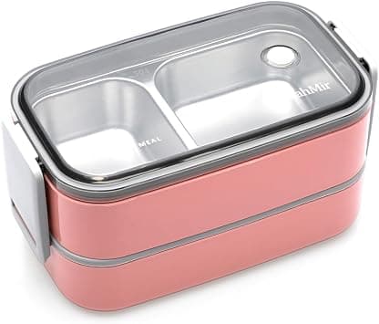 MahMir Stainless Steel Lunch Box - Insulated Bento Box Multifunctional-Containers Lunch Box with 2 Compartments & Tableware(304 stainless steel) lunch box with Lunch MahMir Lunch bag (Pink) على Amazon.ae - متتبع الأسعار