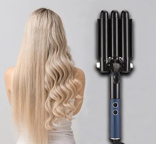 Triple Barrel Hair culer Ceramic Tourmaline Curling Iron Wand Creates Waves Curls, Dual Voltage for Travel on Amazon.ae - Price Tracker