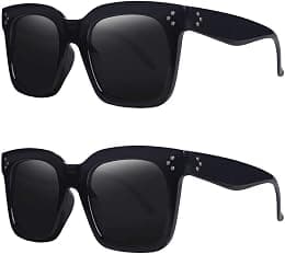 Vintage Women Oversized Sunglasses Designer Luxury Square Sun Glasses UV400 Protection Flat Lens - Best Deal Finder