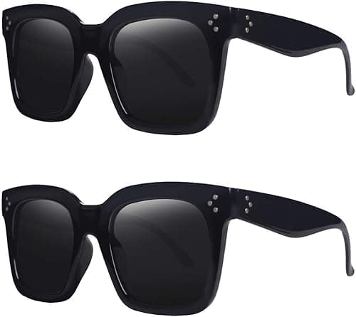 Vintage Women Oversized Sunglasses Designer Luxury Square Sun Glasses UV400 Protection Flat Lens on Amazon.ae - Price Tracker