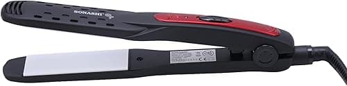 Sonashi Hair Straightener | 45W Ceramic Coated Plates for Smooth Styling | LED Light Indicator | Cut-Off Temperature Control | Anti-Slip Handle with Lock | 220–240V, 50/60Hz | SHS-2095 Black Red on Amazon.ae - Price Tracker
