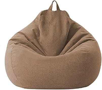 Large Small Sofa Covers Chair Covers Without Filling Linen Fabric Lounger Seat Bean Bag Chair Tatami for Living Room (Brown, 85x105cm) on Amazon.ae - Price Tracker