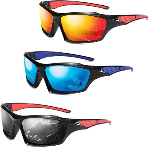 ELEPHANTBOAT® [YourBrandName] 3 Pack Polarized Sports Sunglasses for Men Women, UV Protection Cycling Running Driving Fishing Golf Sunglasses, Lightweight Fashion Sun Glasses with Colored Lenses, على Amazon.ae - متتبع الأسعار