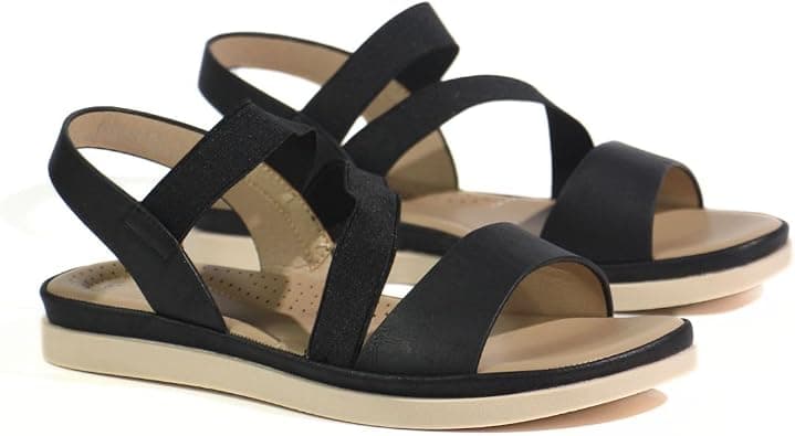 Monami Women's Flat Sandals - Open-Toe Casual Sandals for Women, Lightweight Comfortable Summer Sandals for Girls & Ladies, Soft Straps & Cushioned Footbed for Beach, Travel, and Everyday Wear على Amazon.ae - متتبع الأسعار
