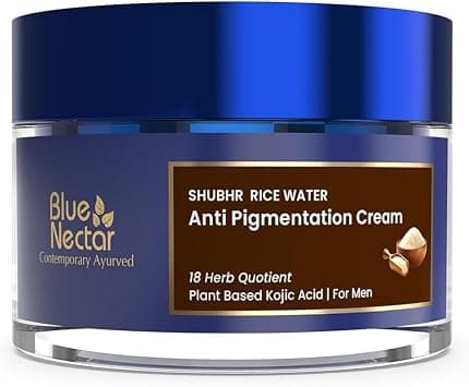 Blue Nectar 2% Kojic Acid Face cream for Pigmentation | Mushroom & Rice Water moisturizer for Dry, Oily & Sensitive Skin | Face Cream for Men (18 Herbs, 50g) - Best Deal Finder