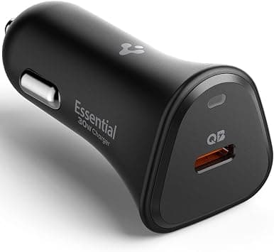 Spigen ArcStation Essential USB C Car Charger 30W Fast Charge [PD 30W and PPS] Quantum Boost Type C Car Adapter Super Fast Charging على Amazon.ae - متتبع الأسعار
