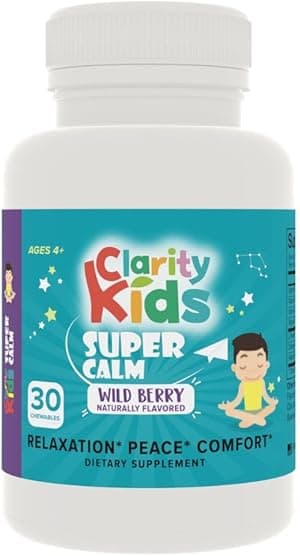 Clarity Kids Super Calm | Magnesium Chewable Vitamin for Children Comfort Focus and Relaxation | All Natural Calm Supplement with L-Theanine | USA Made | 30 Piece - Amazon.ae Price Tracker
