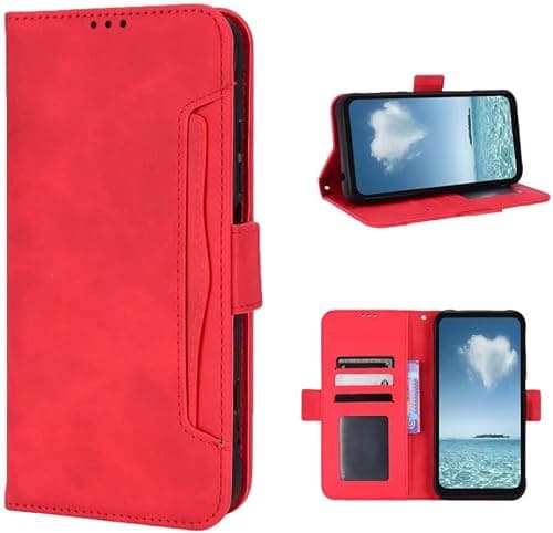 COQUE Case for Motorola Moto G77 5G Phone, Magnetic Multi-Slot Side Wallet for Business Cards, Motorola Moto G77 5G Protective Cover-Red on Amazon.ae - Price Tracker