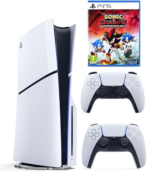 Sony PlayStation 5 Slim Disc Console with Extra Dualsense White Controller and SEGA Sonic x Shadow Generations - International Version على Amazon.ae - متتبع الأسعار