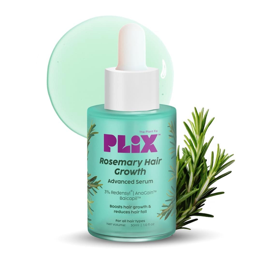 PLIX - THE PLANT FIX Rosemary Hair Growth Serum with 3% Redensyl, 4% AnaGain, 3% Baicapil, 30 ml | Stimulates Growth, Increase Density & Thickness| For Men & Women on Amazon.ae - Price Tracker