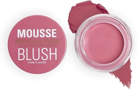 Makeup Revolution Mousse Blusher for Face Makeup - Blossom Rose Pink, Soft-Focus Effect, Non-Sticky, Cream-To-Powder Finish, Cruelty Free & Vegan, Cream Blush for Cheeks - 6g - Best Deal Finder