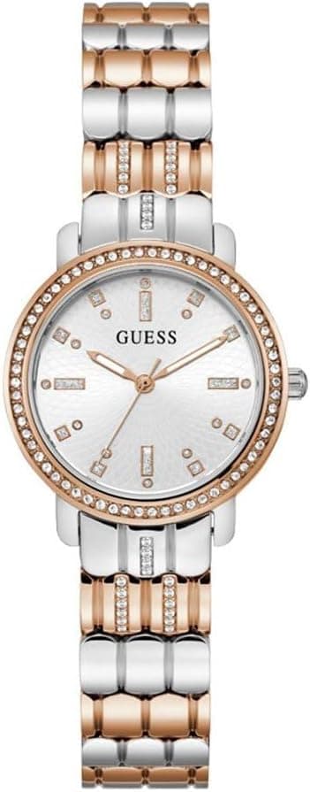 GUESS Women's 30mm Watch - Two-Tone Bracelet White Dial Two-Tone Case on Amazon.ae - Price Tracker