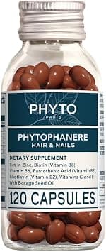 Phyto Phytophanere Hair & Nail Supplement Capsules Pack of 120's - With Zinc, Vitamin B6, Biotin (vitamin B8), Lactose-free, Peanut-free, Egg-free, Preservative-free, Sweetener-free on Amazon.ae - Price Tracker