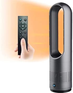 Bladeless Tower Fan And Heater Combo With Remote Control, 8 Speeds, 1-8h Timer, 80° Oscillation, Led Display, Portable Air Circulator For Home Office Black Grey على Amazon.ae - متتبع الأسعار