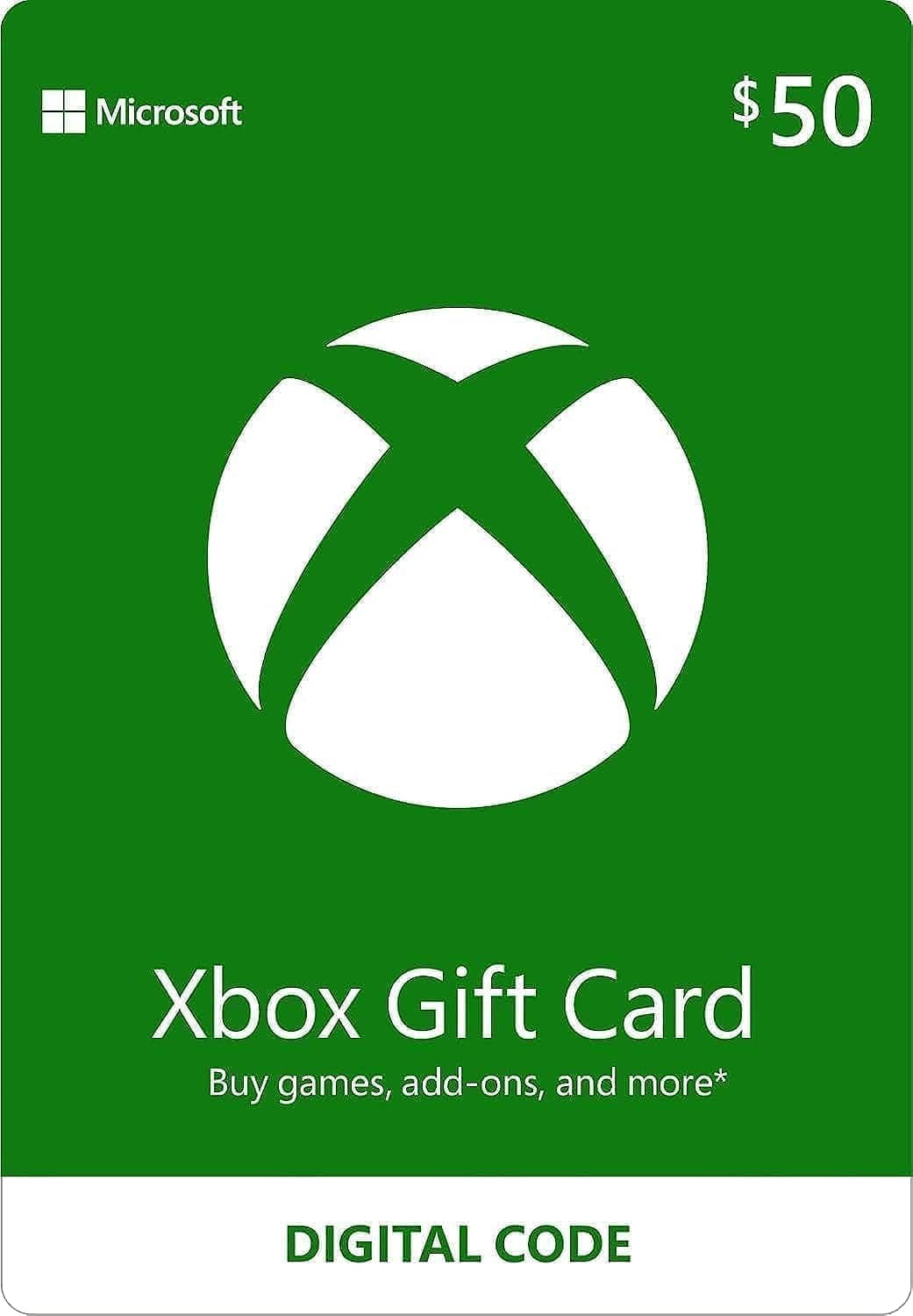 Microsoft Xbox Gift Card | $50 | Digital Voucher | Xbox One, Series S|X & Windows | (Download Code) - UAE on Amazon.ae - Price Tracker