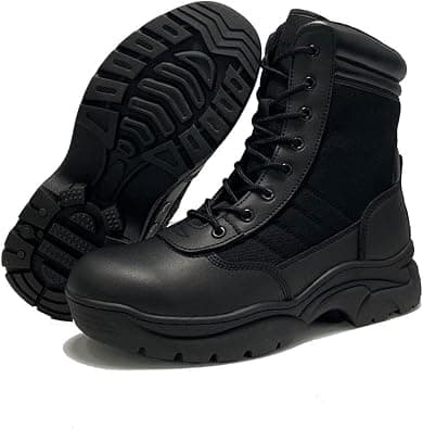 INTAN Mens Military Tactical Work Boots Side Zipper Leather Motorcycle Combat shoes. على Amazon.ae - متتبع الأسعار