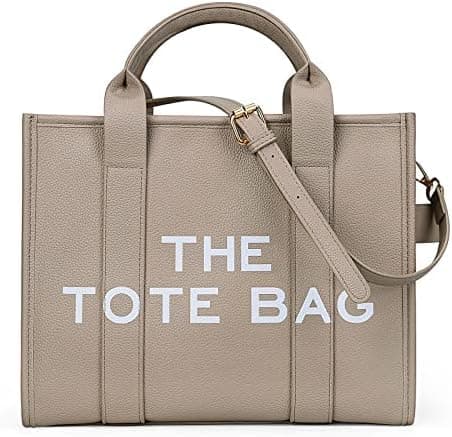 Leather Tote Bags for Women, PU Leather Tote Bags for Women Large Capacity 13inch Tote Bag Crossbody Bag with Zip Handbag Tote Purse for Office Travel School, A02-khaki, 33W on Amazon.ae - Price Tracker