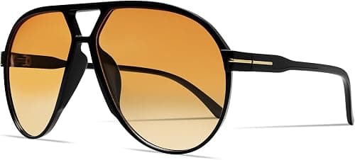GUVIVI Retro Aviator Sunglasses for Women Men Oversized Classic 70s Vintage Trendy Tangle Free Square Aviators Sun Glasses على Amazon.ae - متتبع الأسعار