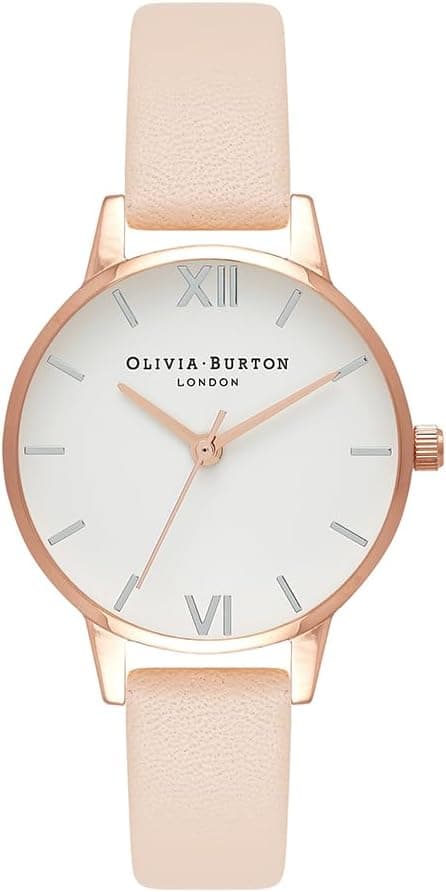Olivia Burton Women's Analogue Japanese Quartz Watch with Leather Strap OB16MDW21, Pink (White Dial), Bracelet on Amazon.ae - Price Tracker