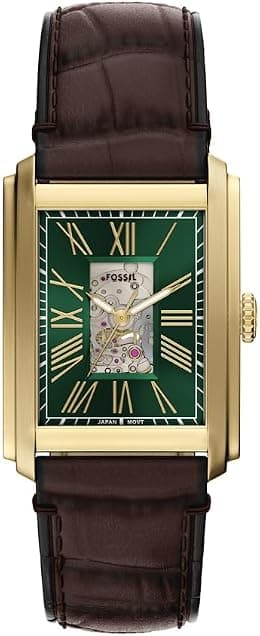 Fossil ME3271 Carraway Automatic Analogue Wrist Watch for Men, 30 mm Case Size, Gold/Brown - دليلك لأفضل العروض
