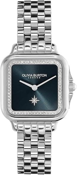 Olivia Burton Analog Quarzuhr für Damen Kollektion Grosvenor mit Edelstahlarmband - Best Deal Finder