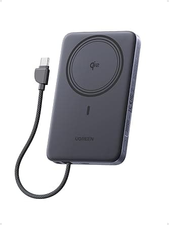 UGREEN 10000mAh Power Bank, Qi2 15W Certified Magnetic Wireless Charger, 30W USB-C Portable Battery Pack with Built-in Cable, MagSafe-Compatible Fast Charging for iPhone 17/16/15/14/13/12 Series - Amazon.ae Price Tracker