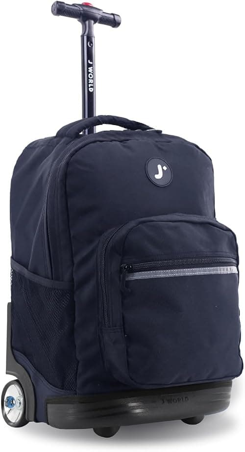 J World New York Sunrise Kids Rolling Backpack for Girls Boys Teen. Roller Bookbag with Wheels on Amazon.ae - Price Tracker