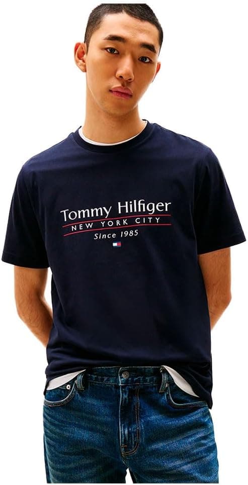 Tommy Hilfiger mens HILFIGER CENTER STACK TEE S/S T-Shirt on Amazon.ae - Price Tracker