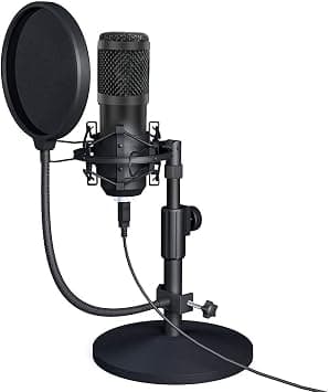MARGOUN USB Microphone Kit 192KHZ/24BIT PC Condenser Podcast Streaming Cardioid Mic Plug & Play with Filter for YouTube, Gaming Recording (Black) على Amazon.ae - متتبع الأسعار