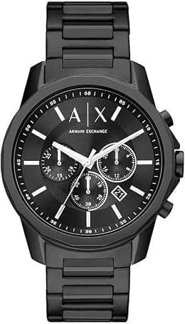 Armani Exchange Watch for Men, Chronograph Movement, 44 mm Black Stainless Steel Case with a Stainless Steel Strap, AX1722 - Best Deal Finder