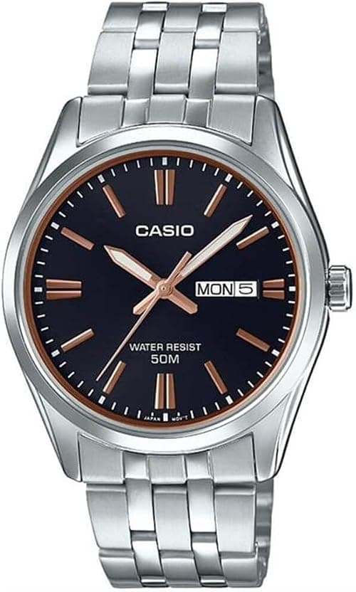 Casio Men's Watch - MTP-1335D-1A2VDF Black Dial, Silver Band on Amazon.ae - Price Tracker