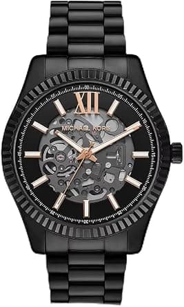 Michael Kors Lexington Automatic Black Stainless Steel Watch MK9244 على Amazon.ae - متتبع الأسعار