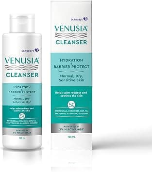 Venusia Hydrating & Barrier Protect Cleanser | With Ceramides, Hyaluronic Acid, Niacinamide, Pro-Vitamin B5 | For Normal, Dry, and Sensitive Skin | PAMAS free | Skin-friendly Ph | 125 ml | From the on Amazon.ae - Price Tracker