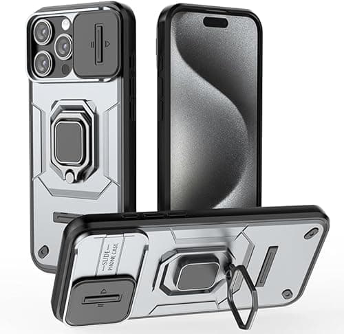 Mobile Phone Case for Realme 15 Pro/Realme 15 5G Support Car Holder Sliding Window Shockproof Protective Phone Cover Military Cases Lens Protection, Gray on Amazon.ae - Price Tracker