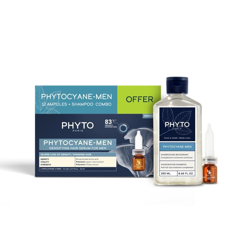 Phyto Phytocyane Set for Men with Phytocyane Densifying Hair Serum and Invigorating Shampoo for severe hair thinning - Anti-fall & density - Sulfate-free, Paraben-free, Silicone-free. on Amazon.ae - Price Tracker